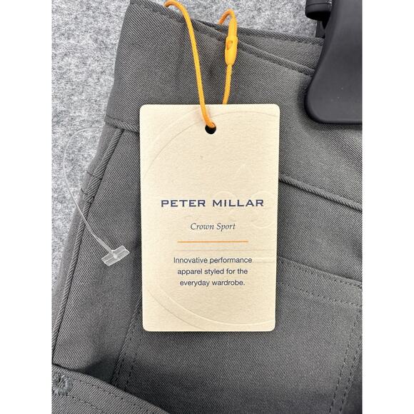 Peter Millar Crown Sport 5 Pocket EB66 Performance Pants Iron Gray 38x32 $160 - Picture 2 of 16